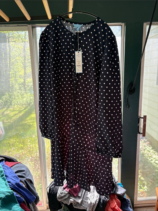 Draper James Dresses & Skirts - Draper James Black Dress with White Polka Dots